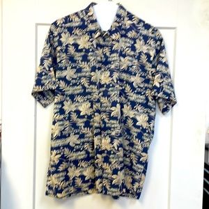 TORI RICHARD (HONOLULU) ALOHA SHIRT SIZE XL 100% COTTON LAWN COLOR BLUE